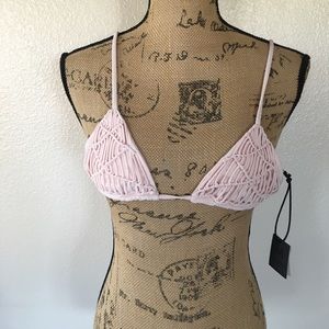 💛💛 4/$25 Midnight pale pink/ peach crochet bikini top